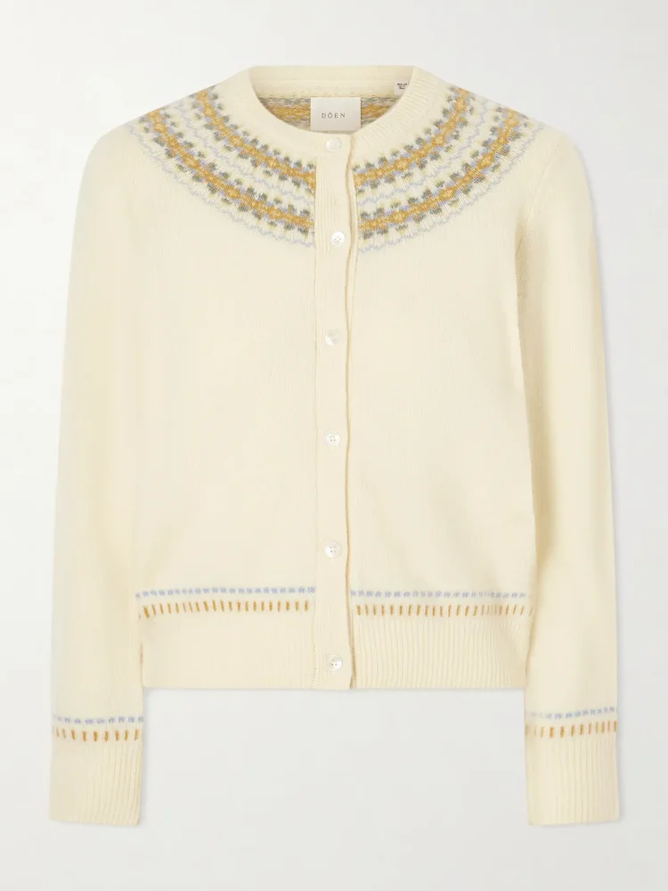 Olympe jacquard-knit wool-blend cardigan