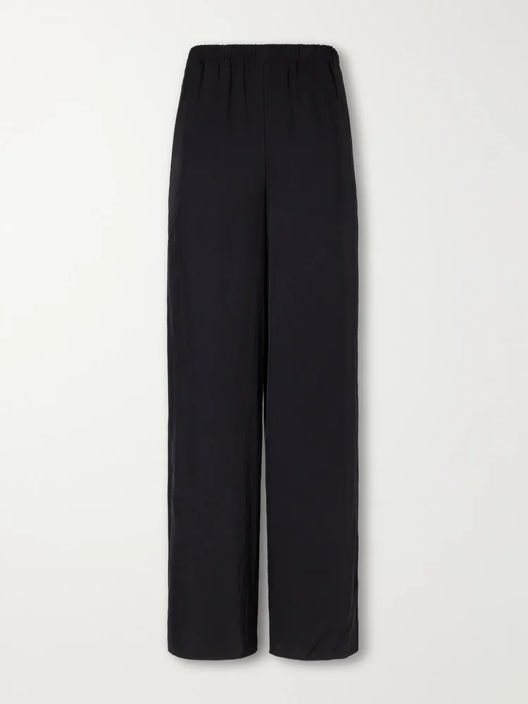 Crepon wide-leg pants