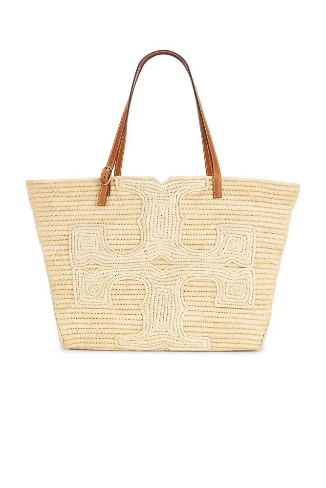 Ella Structured Straw Large Tote Bag