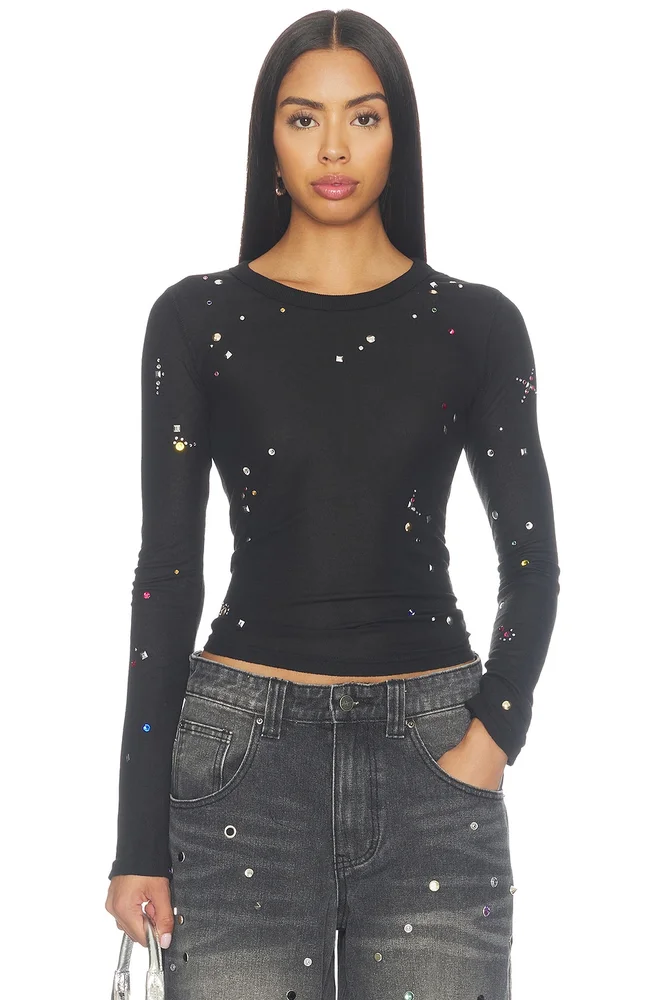 Sheer Stud Mist Top