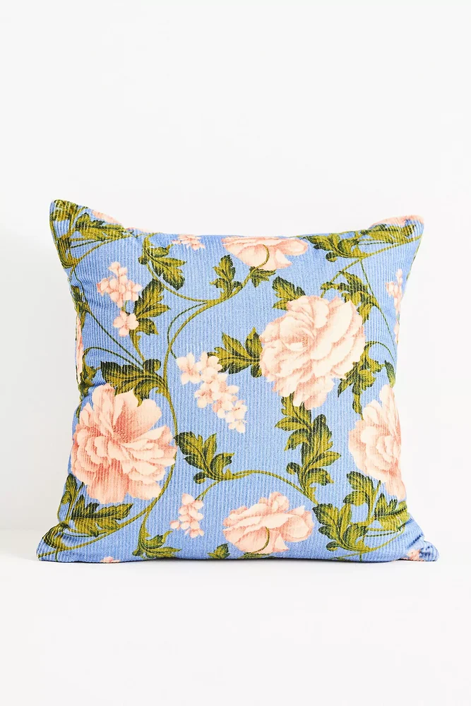 Celia Velvet Cord Floral Pillow