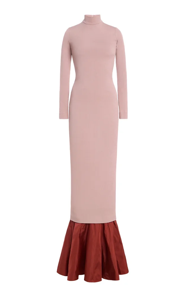 Exclusive Falbala Knit Maxi Dress