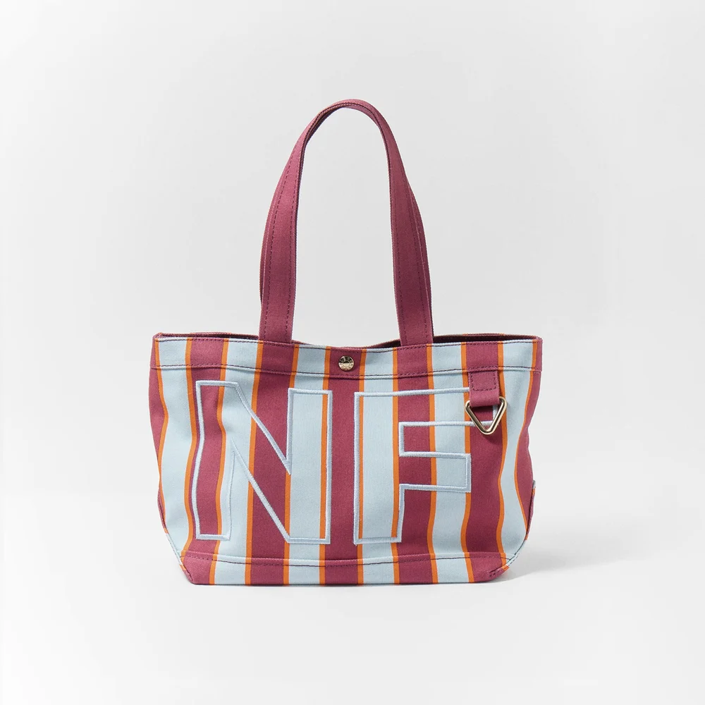 BaubleBar Striped Custom Alpha Tote - Punch