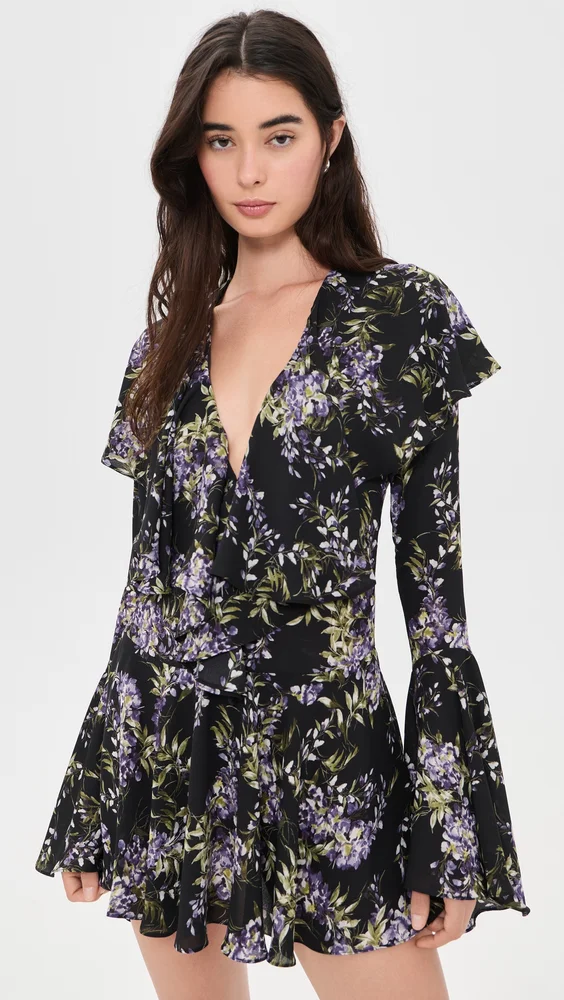 Lavender Ruffle Mini Dress