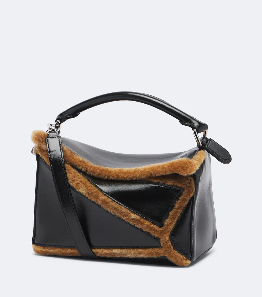 Puzzle Aviator Small leather top-handle bag