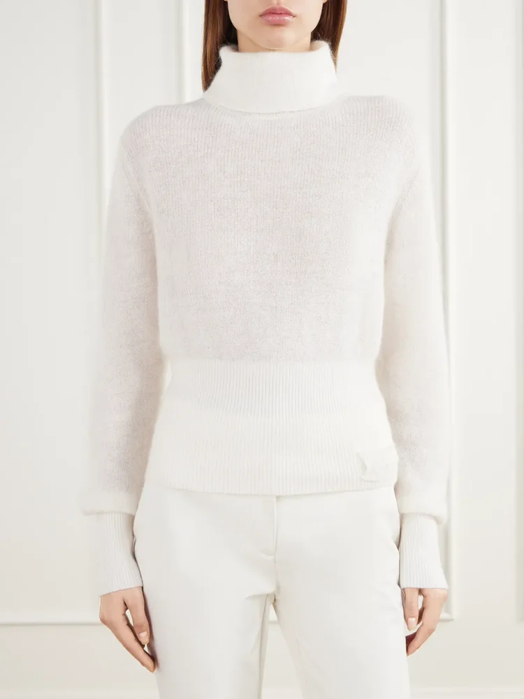 Pudder ribbed-knit turtleneck sweater