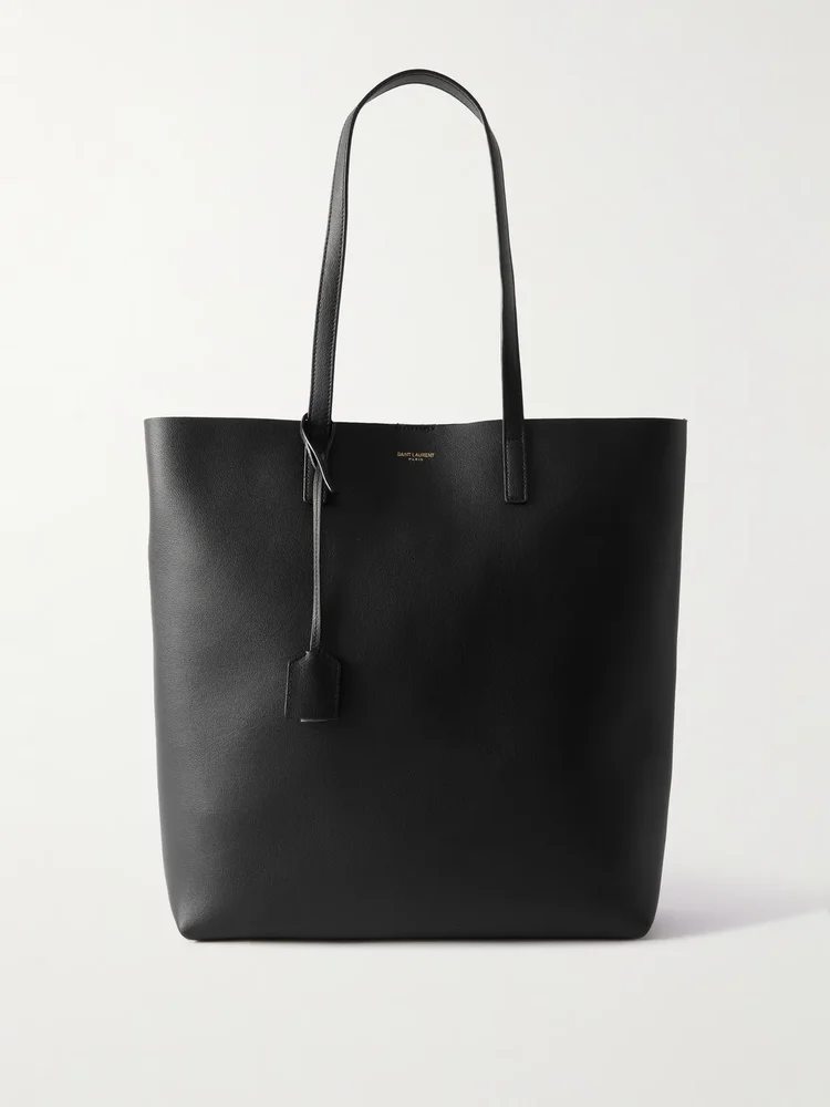 North/South leather tote