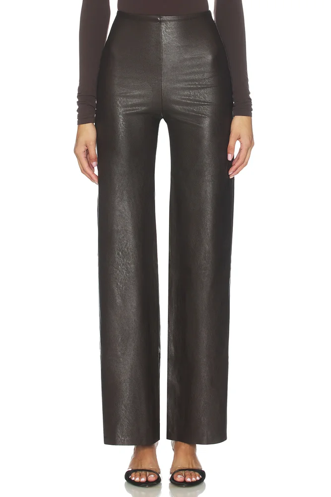 Faux Leather Wide Leg Pant