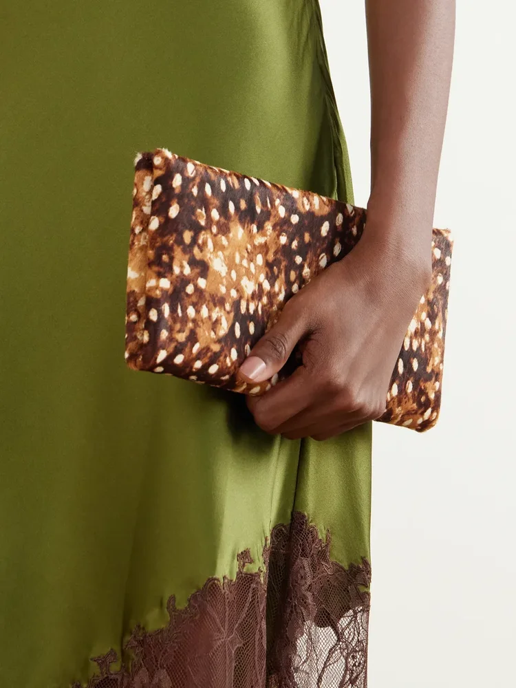 Muse animal-print calf hair clutch