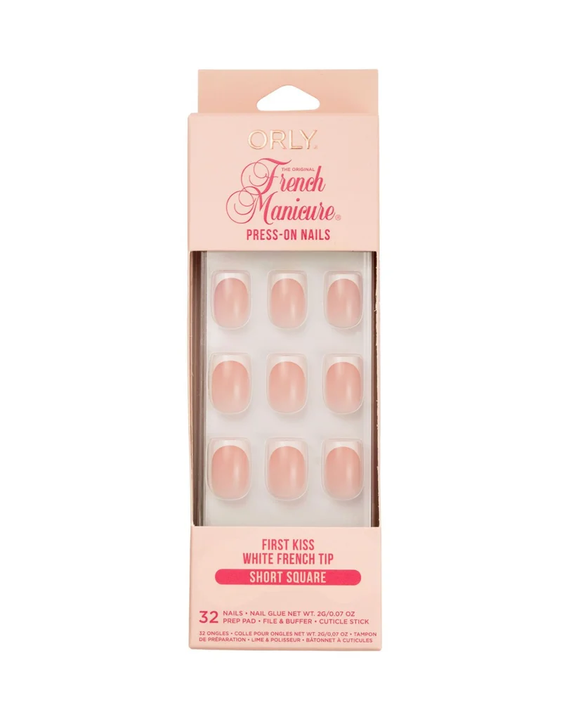 First Kiss French Manicure Short Square Press-On Nails Set
