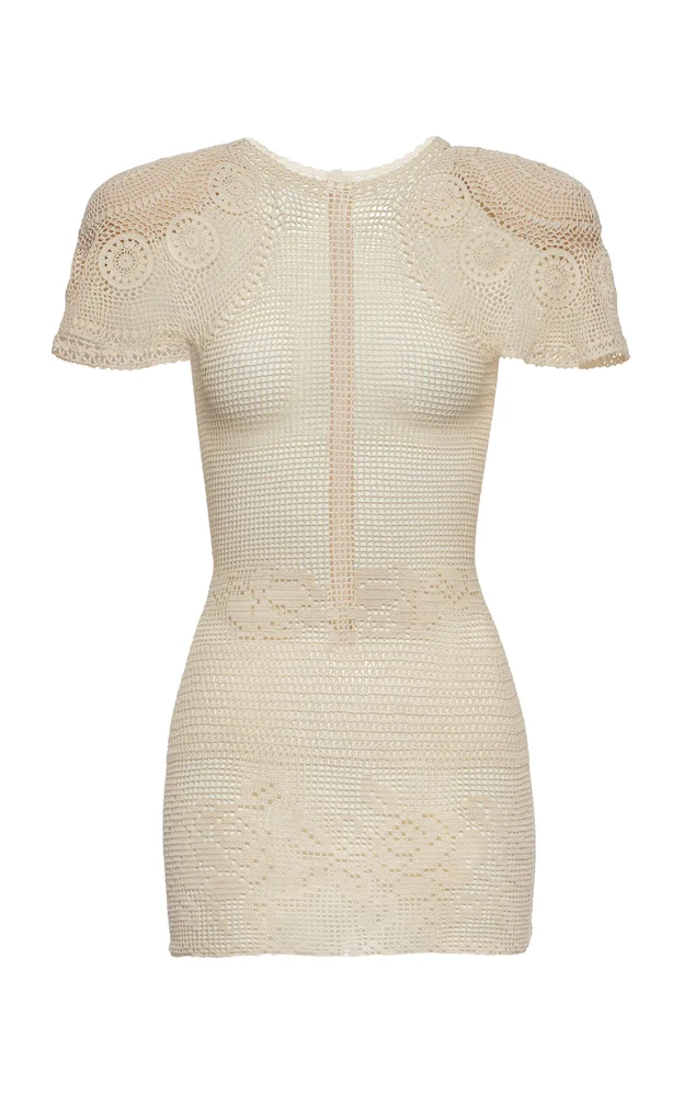 Cotton Crochet Mini Dress