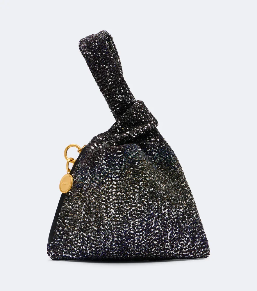 Sequined top-handle bag