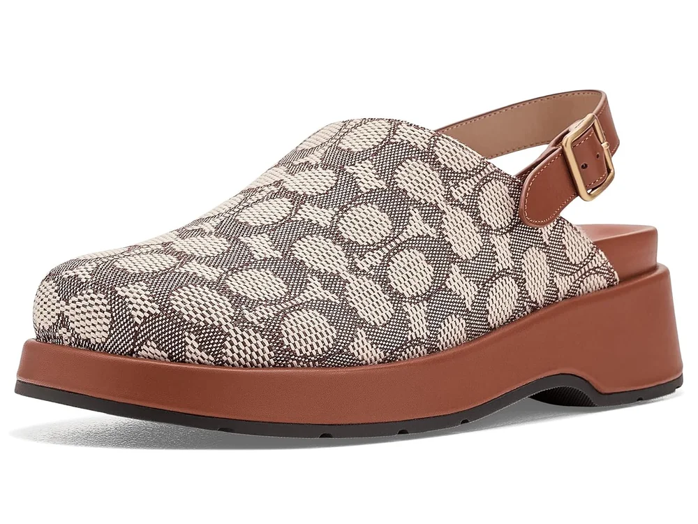 Sculpted C Platform Clog In Signature Textile Jacquard