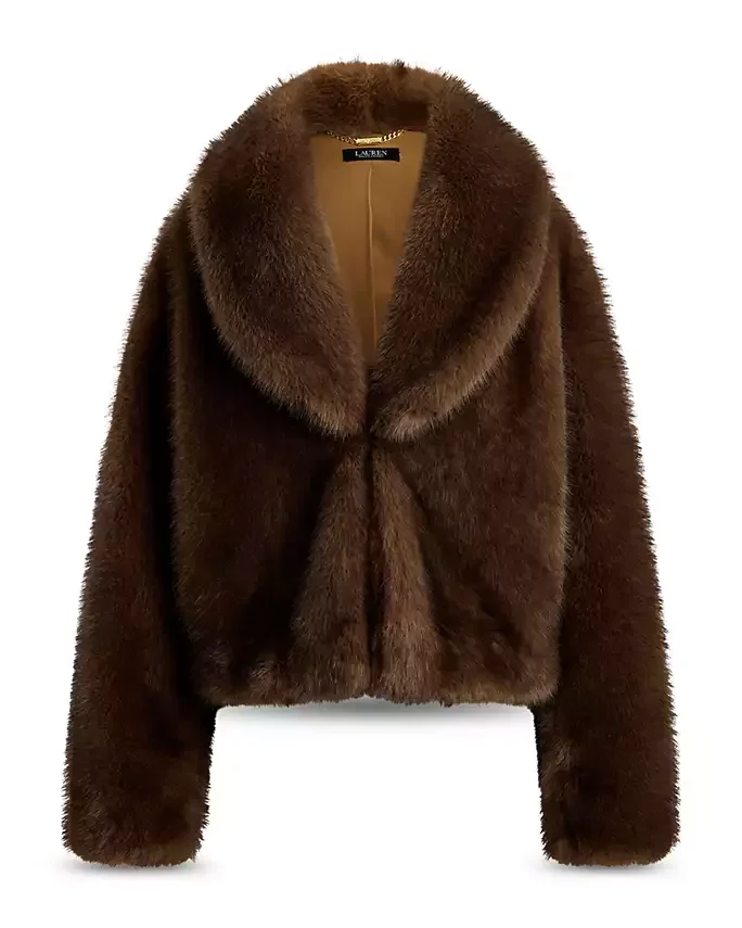 Faux Fur Shawl Collar Coat
