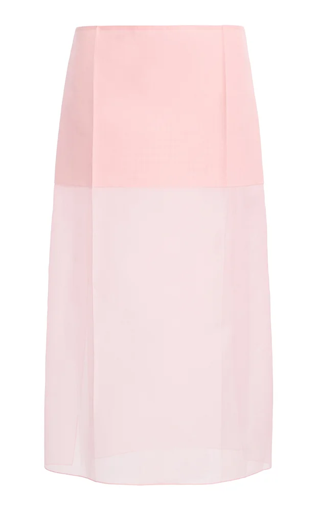 Faustine Layered Silk Midi Skirt