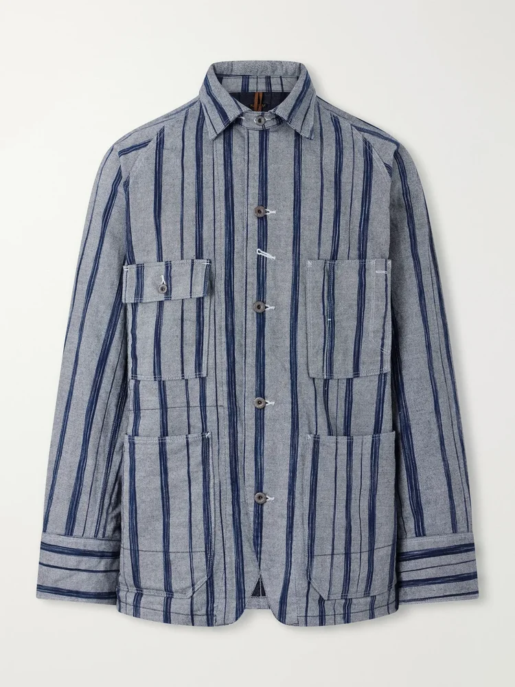 Cactus Striped Cotton-Kasuri Jacket