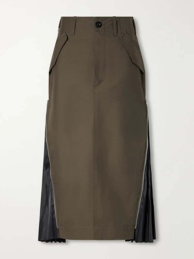 Weather cotton-twill midi skirt