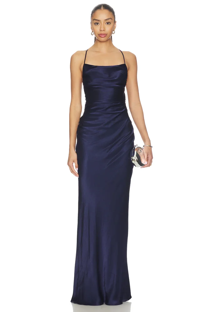 La Lune Lace Back Maxi Dress