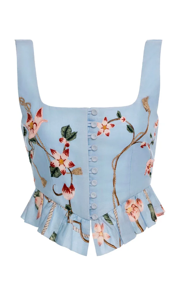 Eslabon Navegante Linen Cropped Top