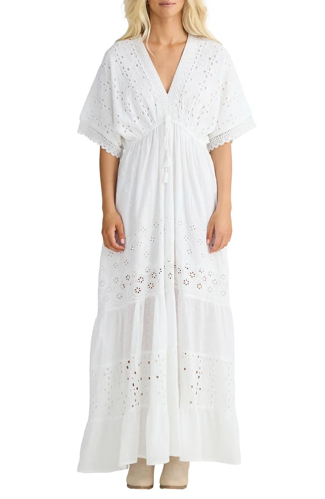 Nora Broderie Anglaise Tiered Maxi Dress