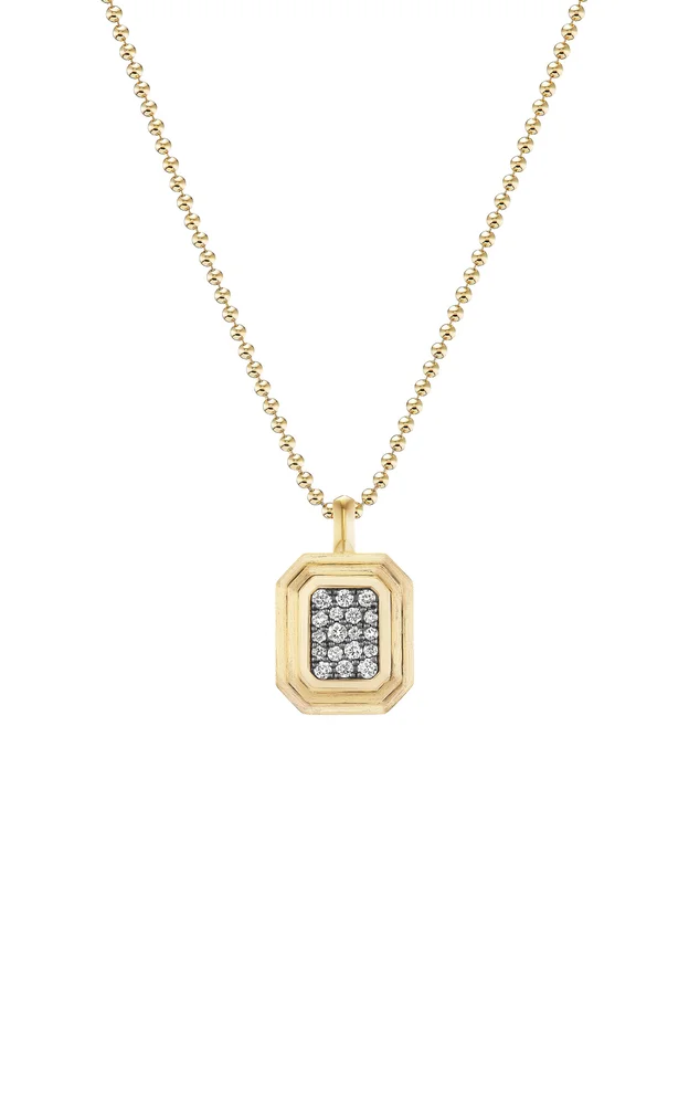 14K Yellow Gold Pavé Diamond Necklace