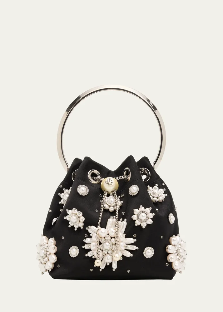 Bon Bon Pearly Satin Bucket Bag