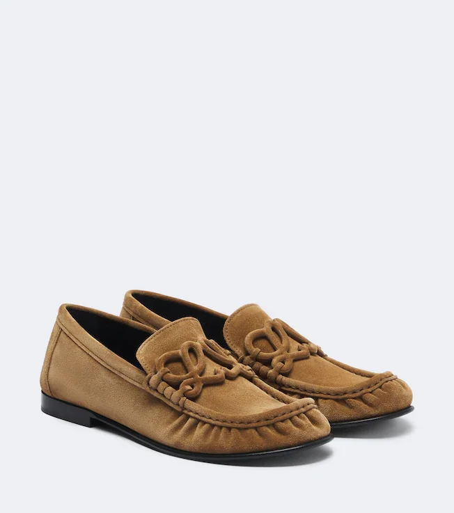 Double L suede loafers