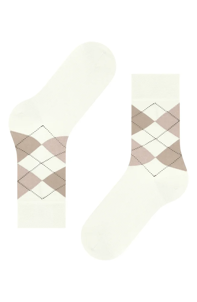 Argyle Organic Cotton Blend Crew Socks