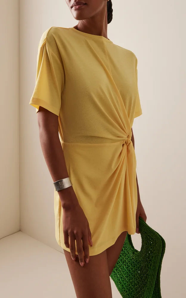 Carrey Twisted Jersey Mini T-Shirt Dress