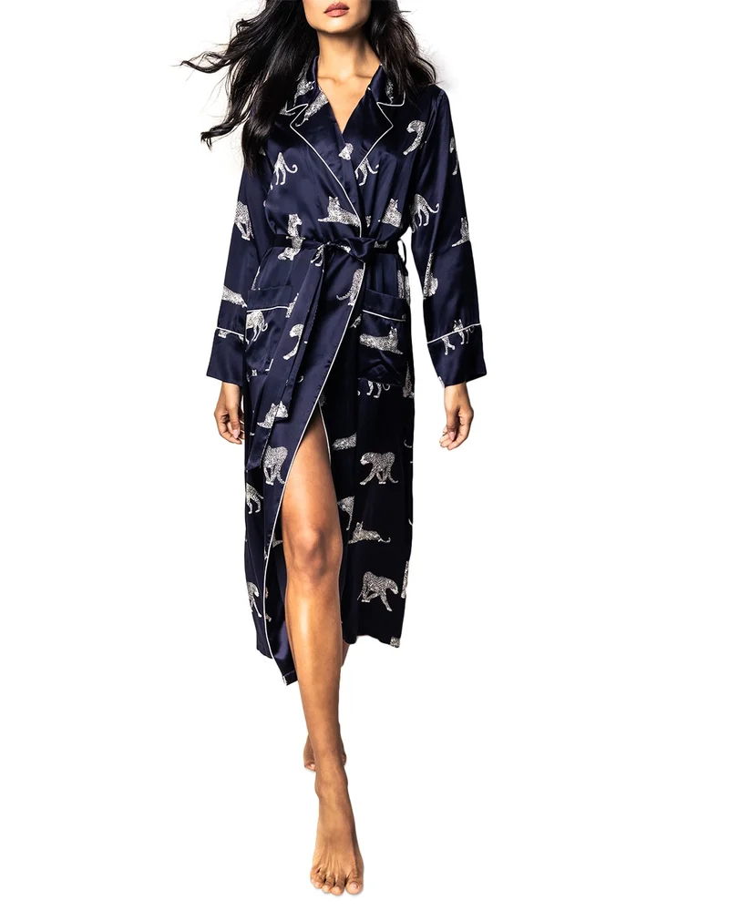 Panthère de Nuit Printed Mulberry Silk Robe