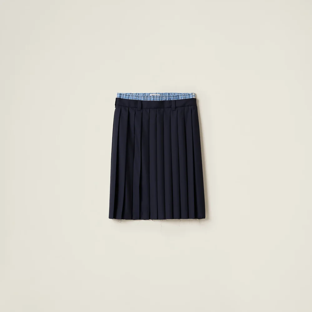 Pleated batavia midi-skirt