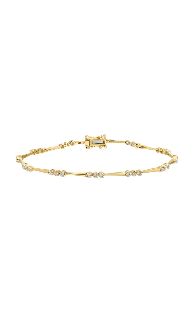 14K Yellow Gold Diamond Eternity Bracelet