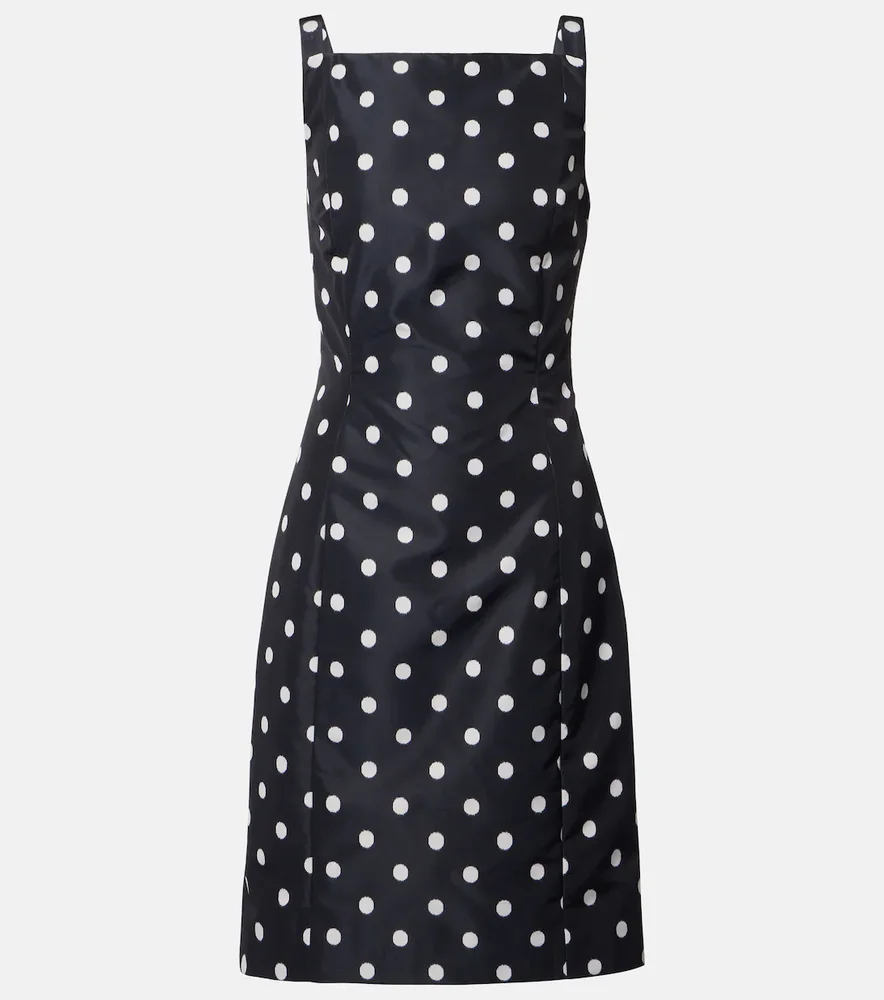 Polka-dot faille minidress