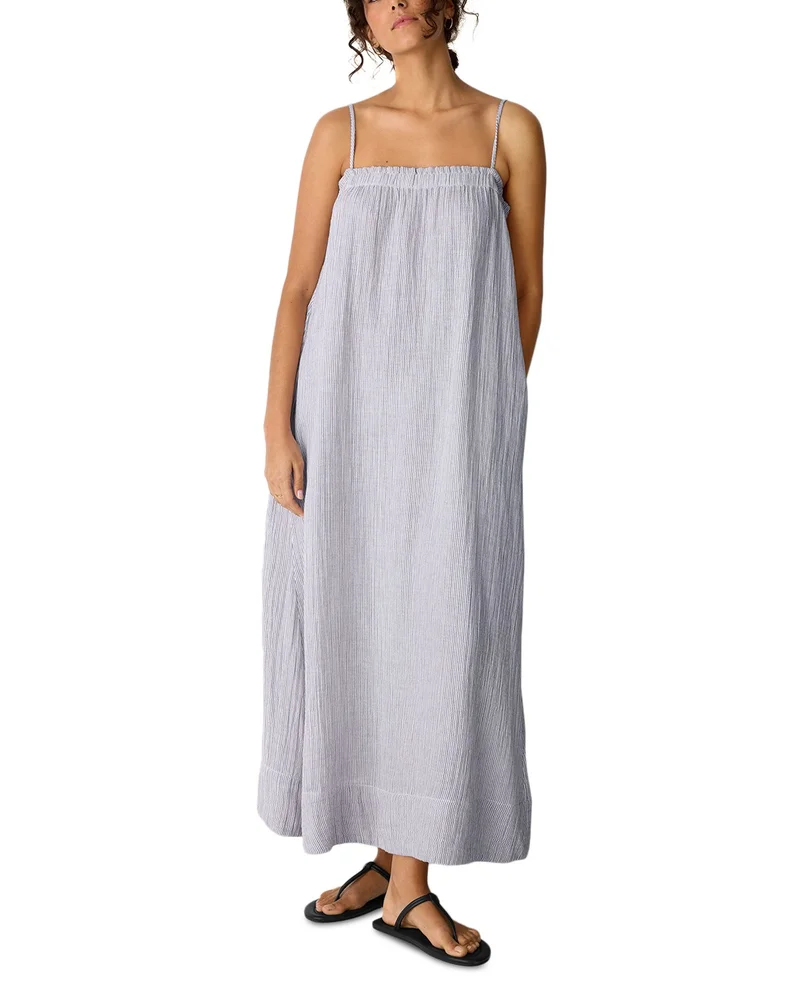 Striped Cotton Gauze Maxi Cami Dress