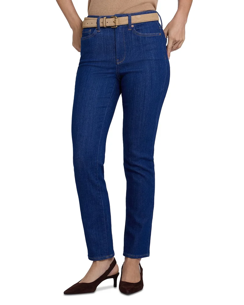Sheri Cotton Stretch High Rise Straight Jeans