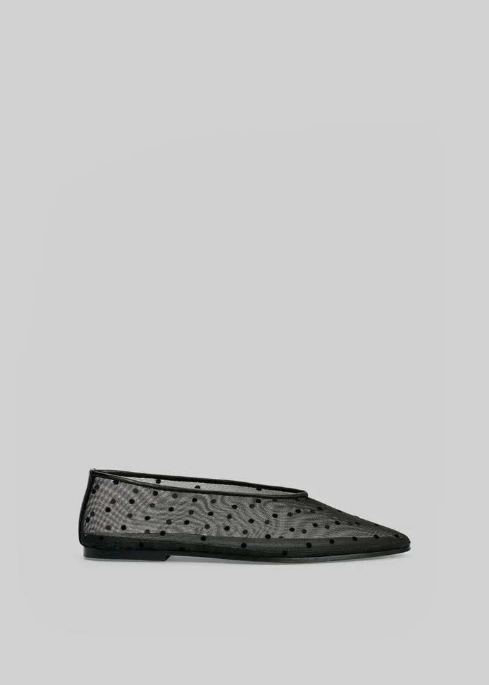 Ayda Polka Dot Ballerinas in Black