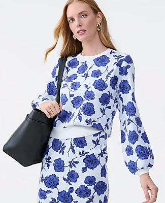 Petite Floral Raglan Sweater