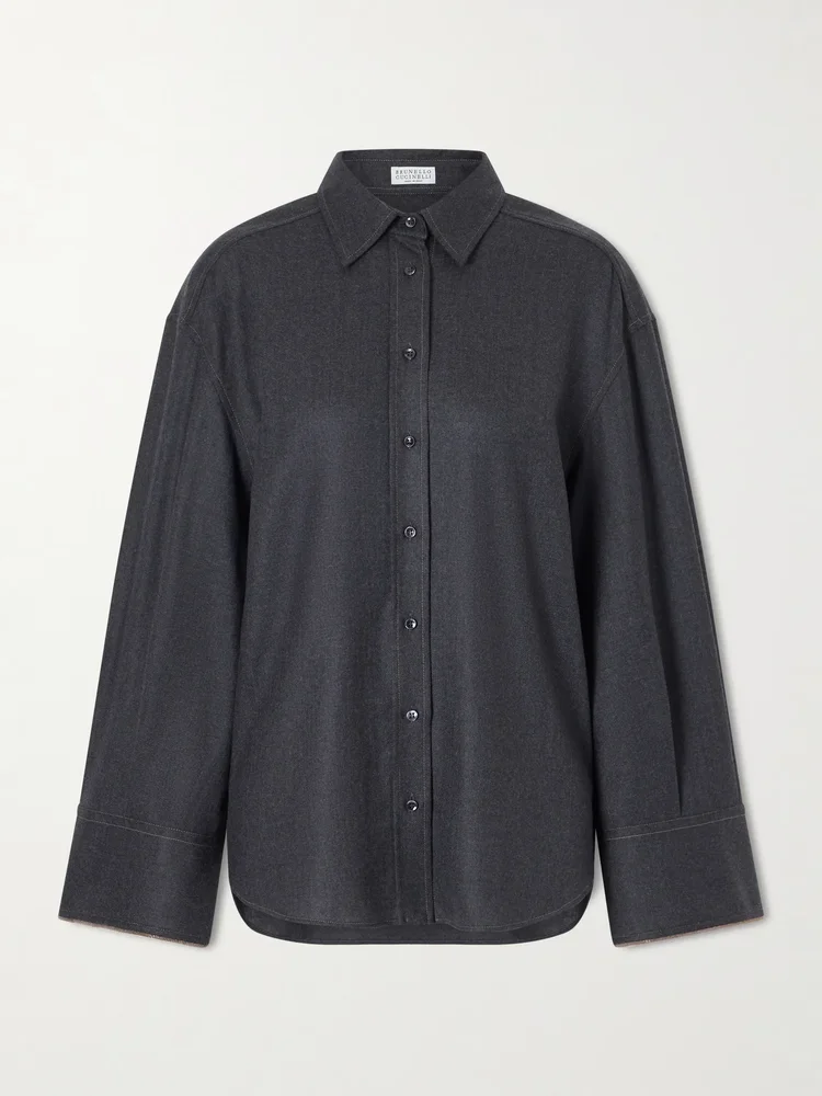 Oversized wool shirt