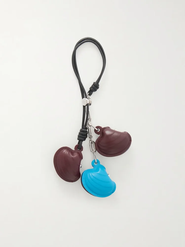 Shell leather bag charm