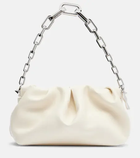 Eva Small Leather Shoulder Bag (white)