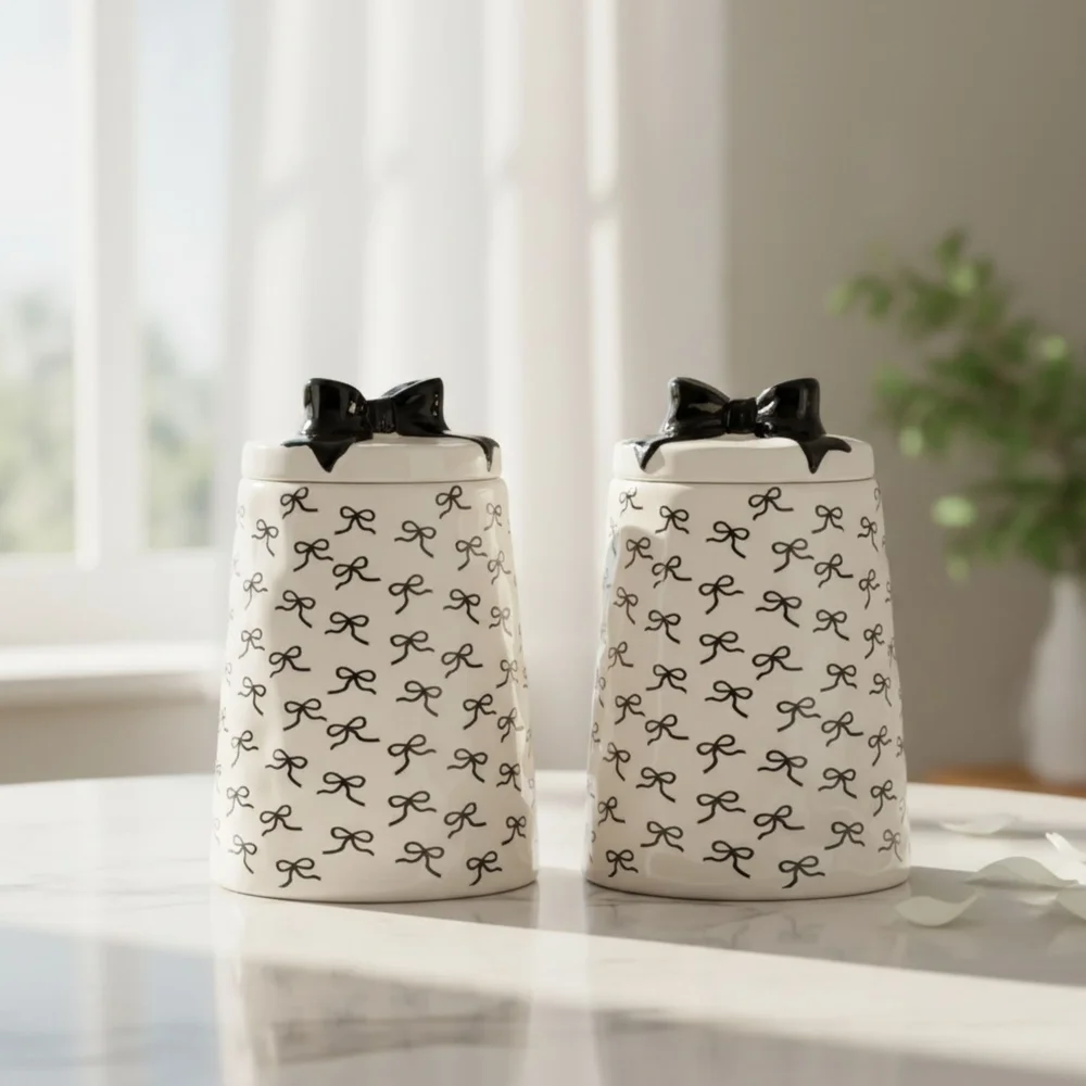 Bella Canister, Black Bow