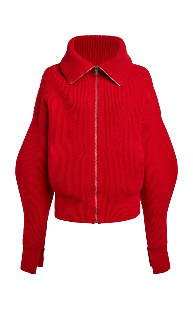 High Neck Knit Cardigan