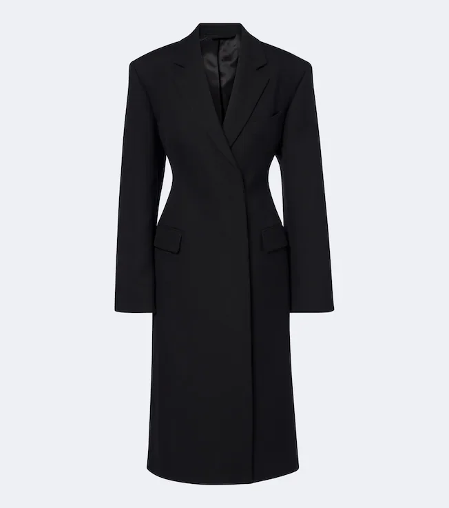 Single-breasted wool coat