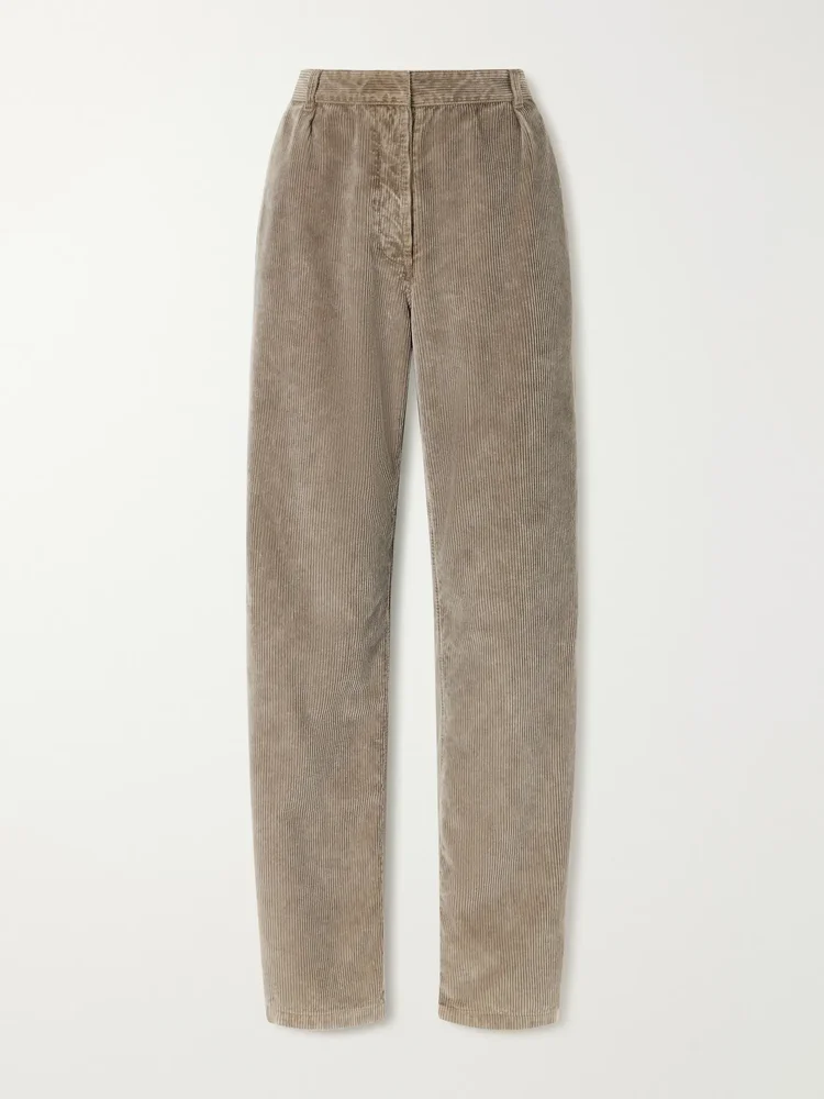 Adler cotton-corduroy wide-leg pants