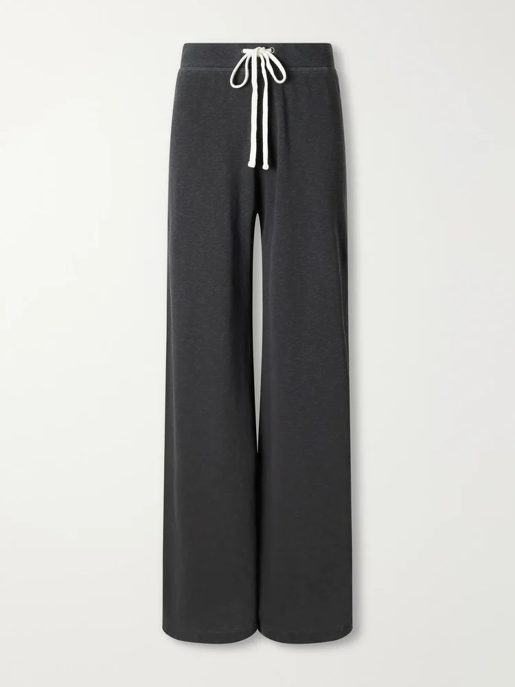 Cotton wide-leg track pants