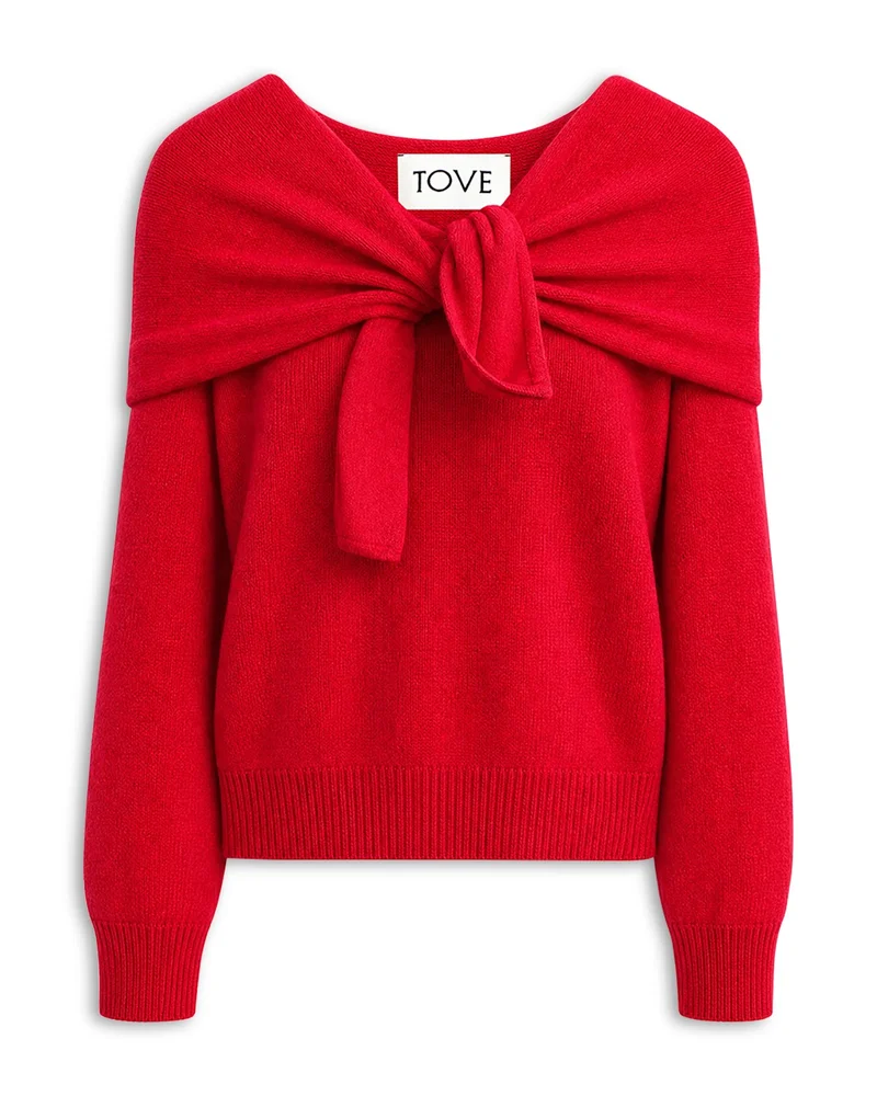 Malia Cashmere Tie-Front Sweater