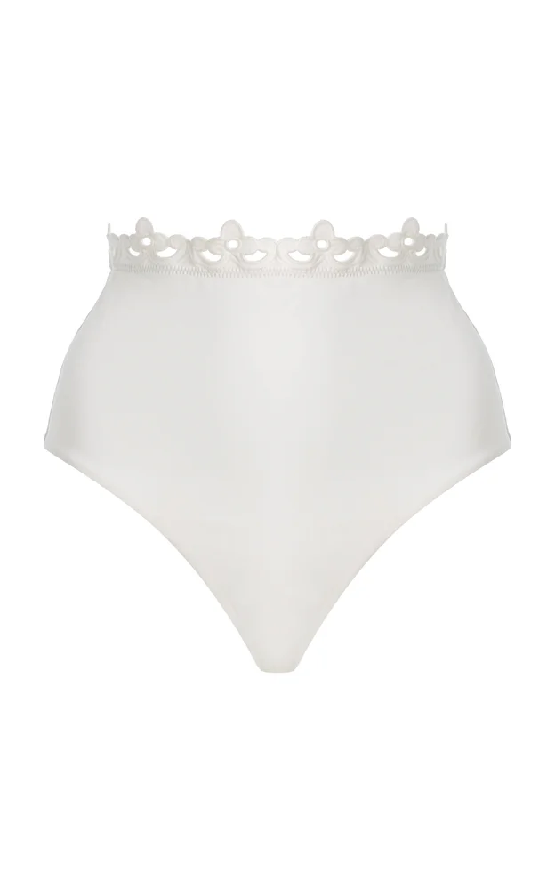 Leila Eyelet High-Waisted Bikini Bottom