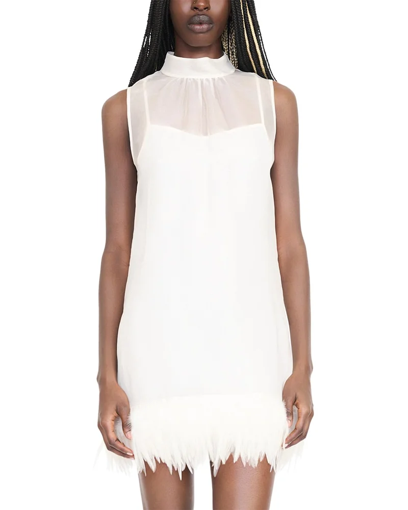 Albee Feather Trim Mini Dress