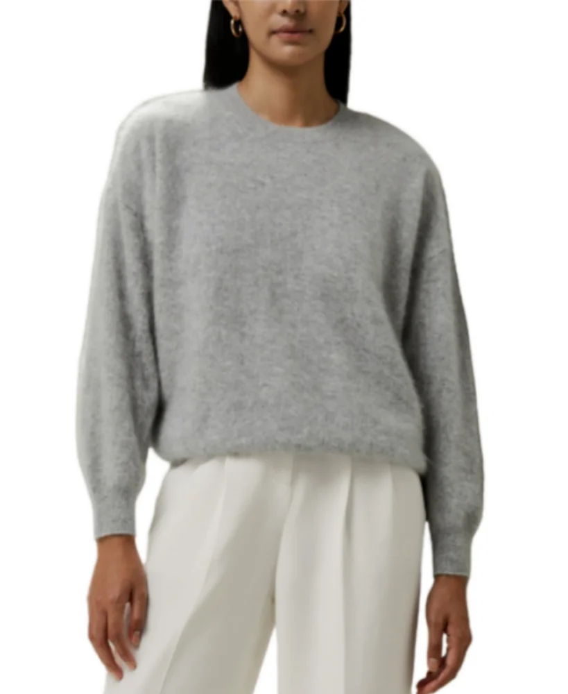 LILYSILK Women's Brushed Cashmere Pullover Sweater