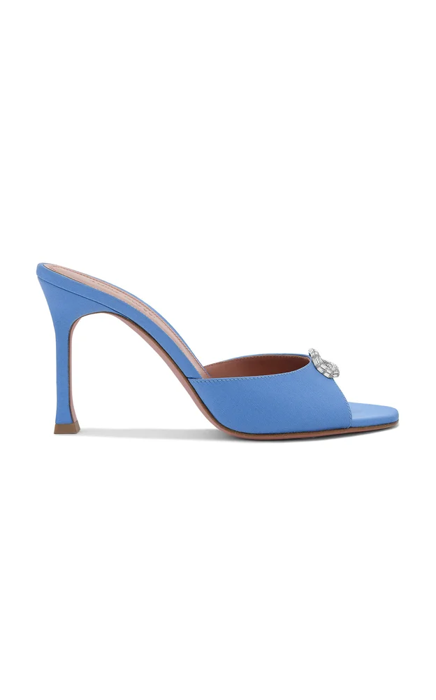 Mini Camelia Crystal Satin Slipper Mules